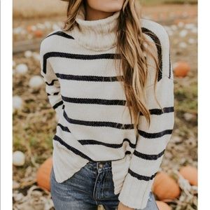 Brianne Stripe Turtleneck Sweater